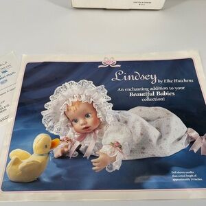 DANBURY MINT "LINDSEY" Bisque Porcelain Doll BY Artist ELKE HUTCHINS New In Box!